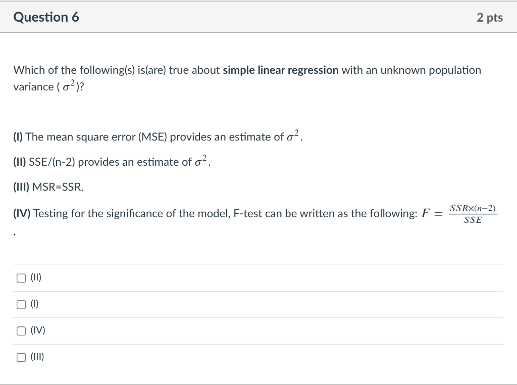 Solved Question 6 2 pts Which of the following(s) is(are) | Chegg.com