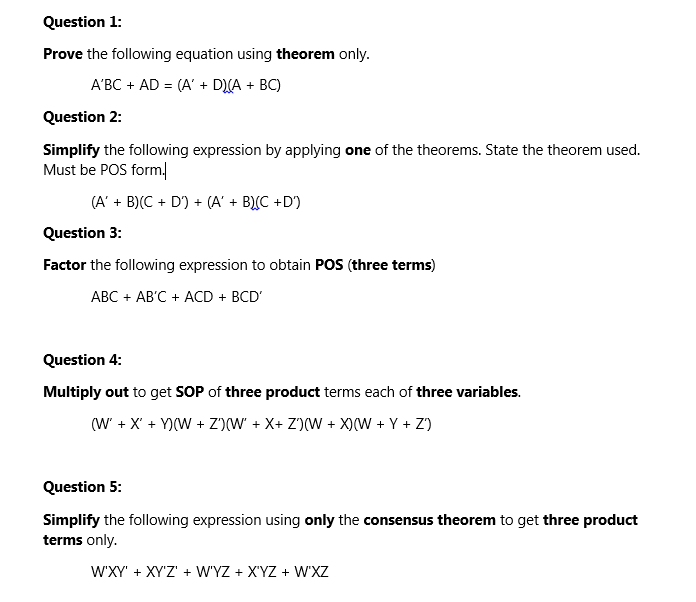 Solved Question 1: Prove the following equation using | Chegg.com