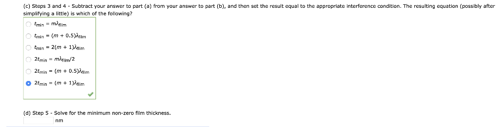 Solved A thin film with an index of refraction of 1.74 is | Chegg.com