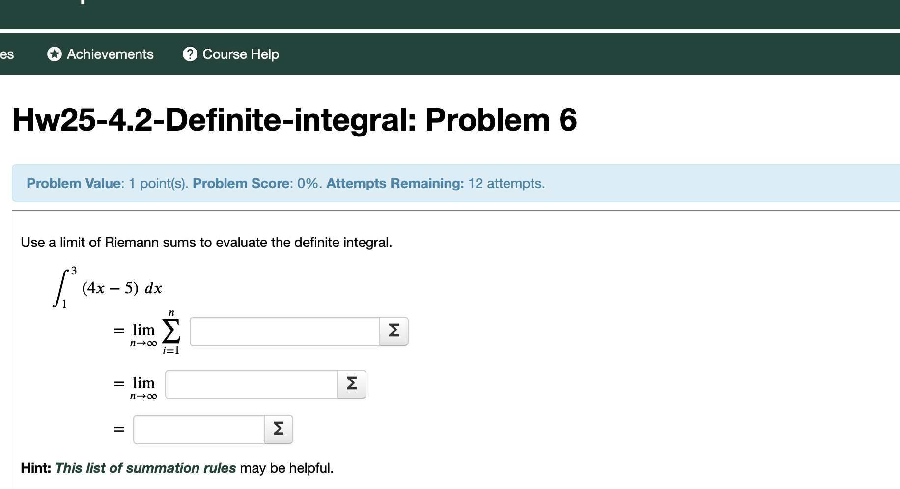 Solved es Achievements Course Help | Chegg.com