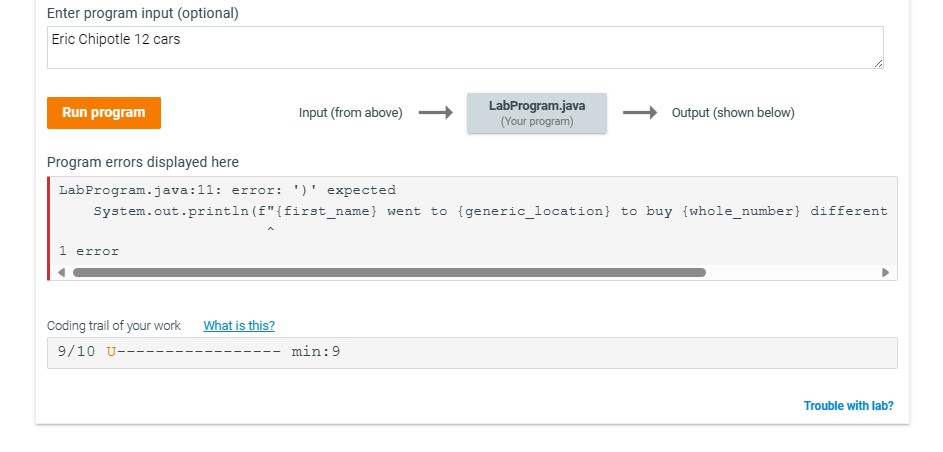 Solved import java.util.Scanner; public class LabProgram \{ | Chegg.com