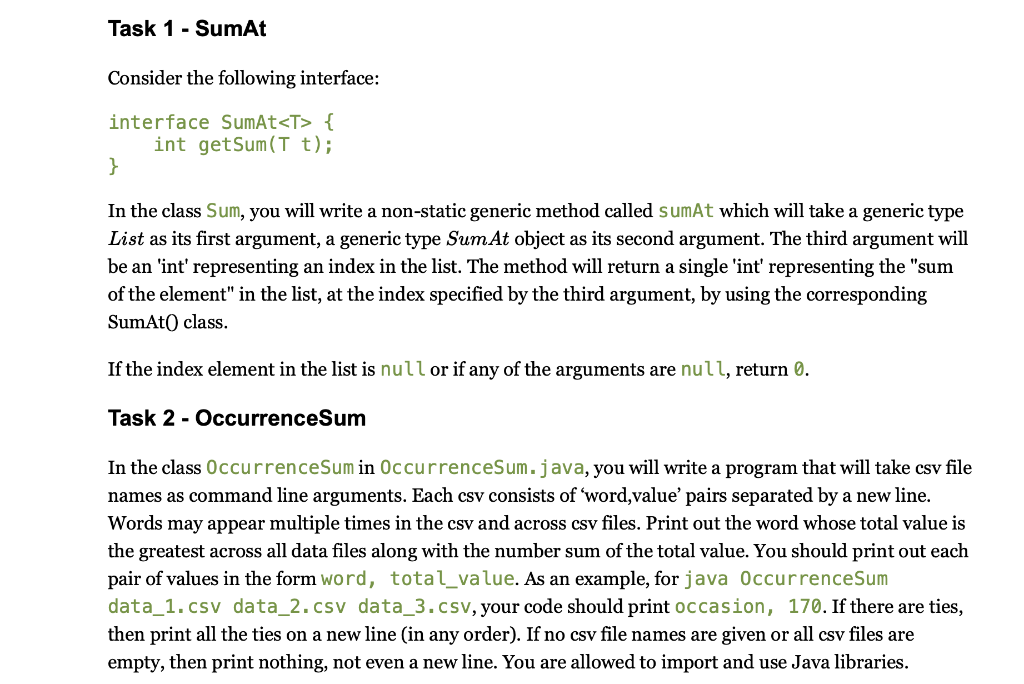 Solved I would like to get through these two tasks in java, | Chegg.com