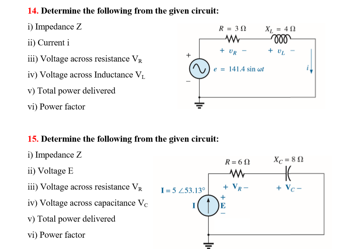 Solved 14. Determine the following from the given circuit: | Chegg.com