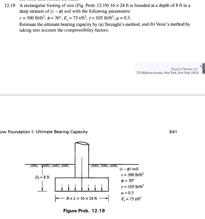 Solved 12 19 A Rectangular Footing Of Size Fig Prob 12 Chegg Com