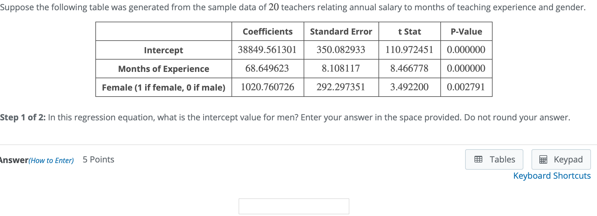 Solved Suppose the following table was generated from the | Chegg.com