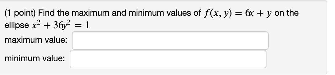 Solved (1 Point) Use Lagrange Multipliers To Find The | Chegg.com