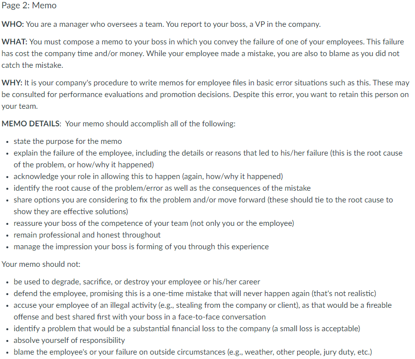 Can you make a bad news memo? Any scenarios are fine,