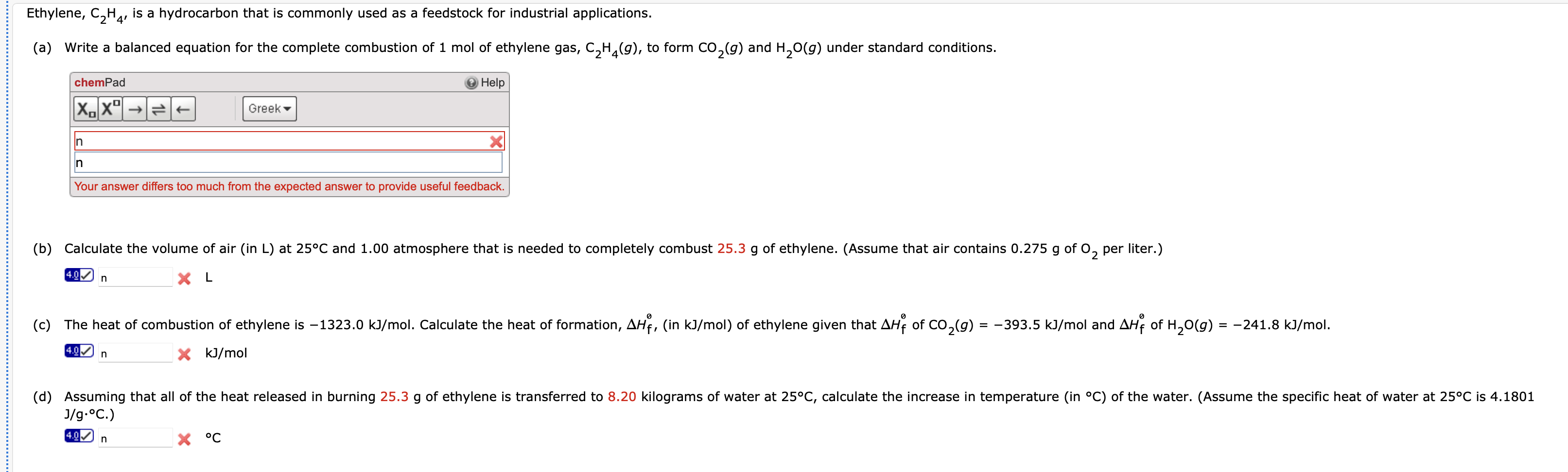 Solved Ethylene C2H4 is a hydrocarbon that is commonly Chegg