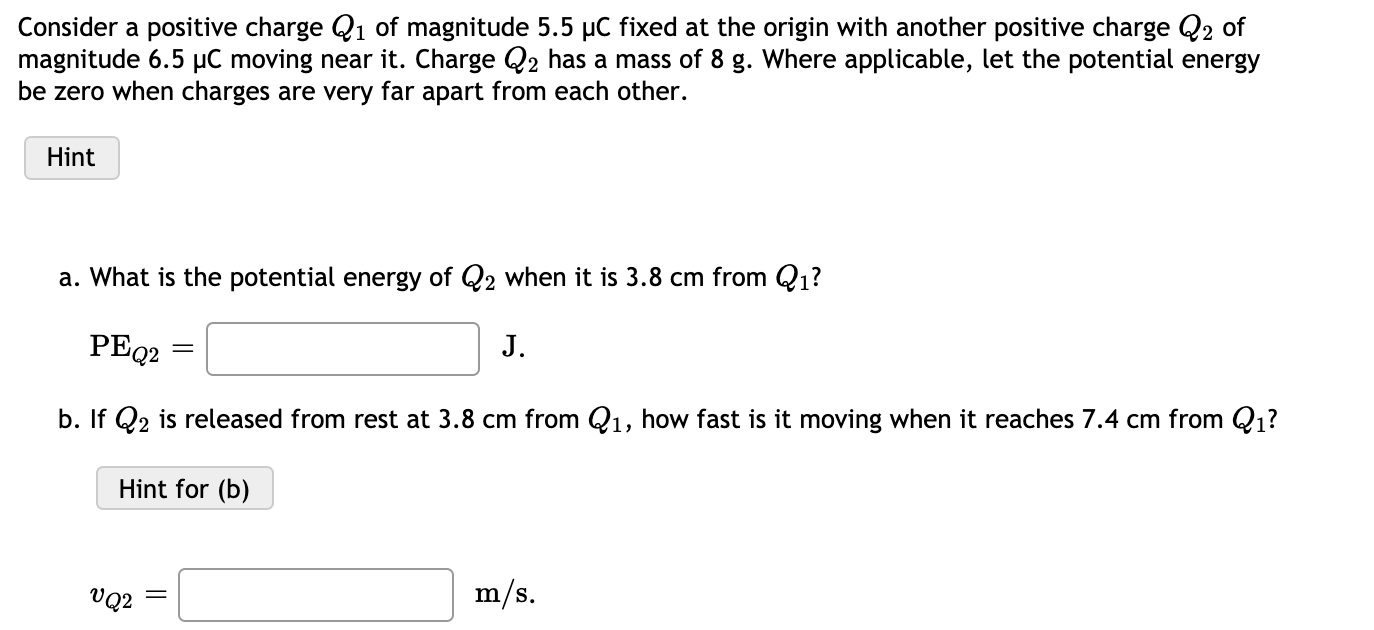 Solved Consider A Positive Charge Q1 Of Magnitude 5.5 UC | Chegg.com