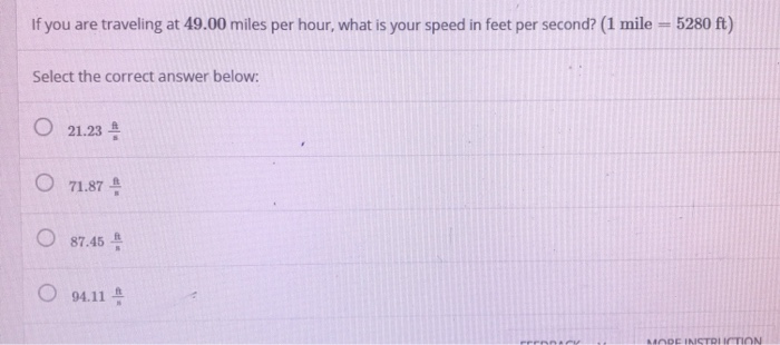 Miles per hour 2024 in feet per second