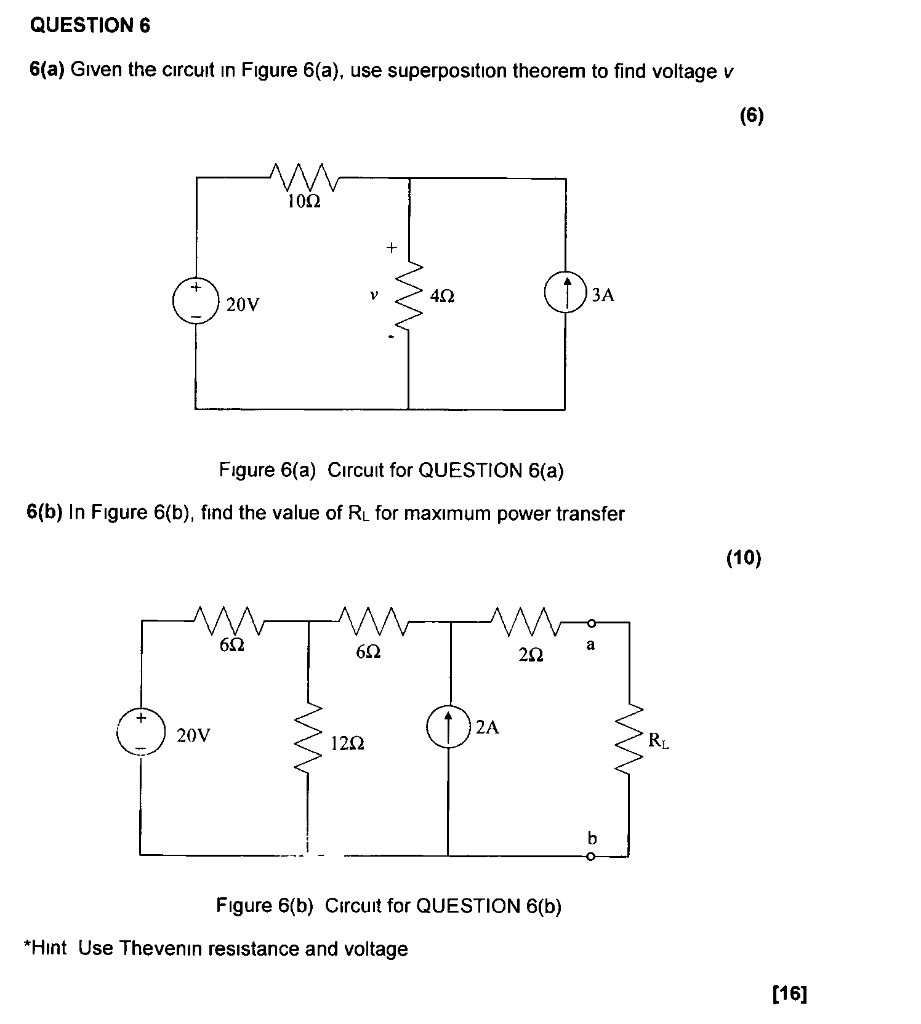 Solved QUESTION 6 6(a) Given the circuit in Figure 6(a), use | Chegg.com