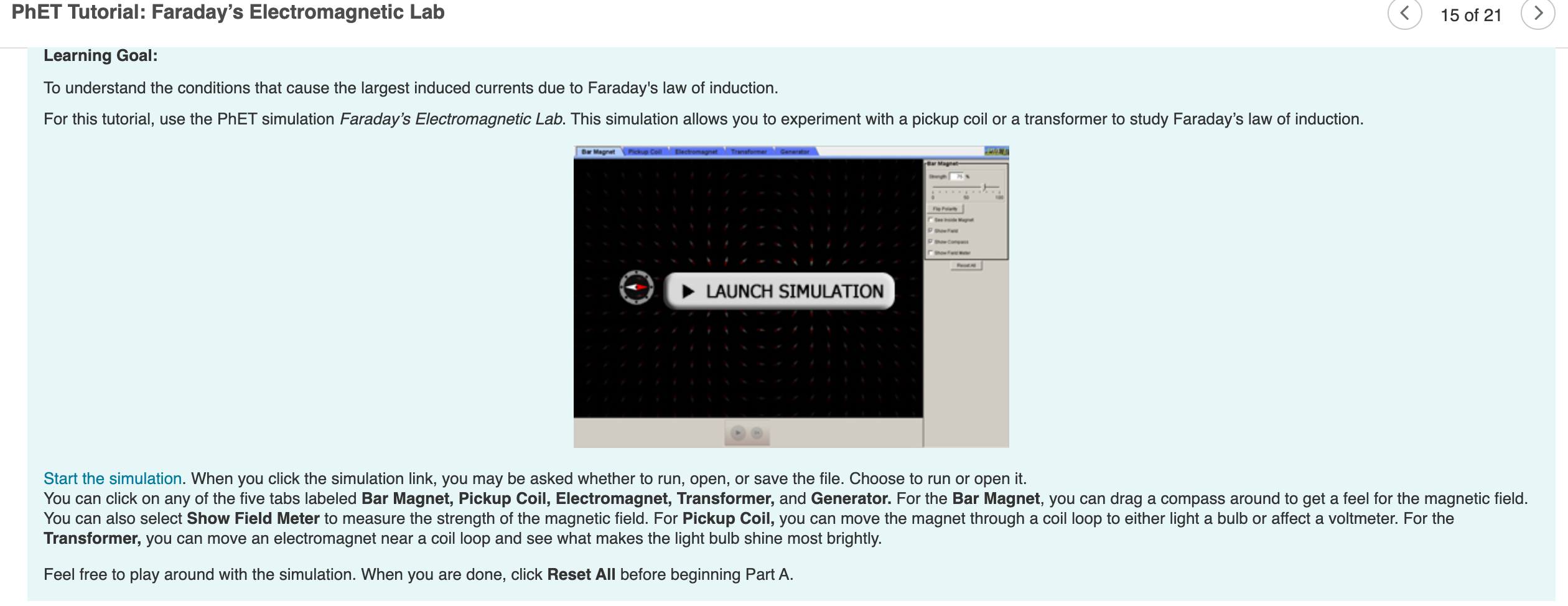 faraday experiment phet