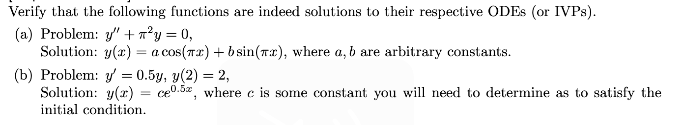 Solved Verify that the following functions are indeed | Chegg.com