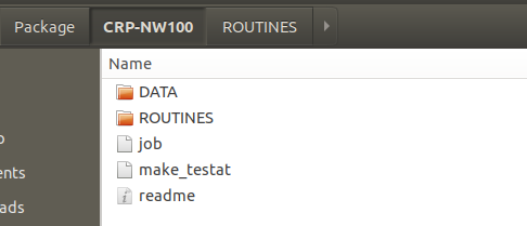 Package CRP-NW100 ROUTINES Name DATA ROUTINES | job make_testat ents readme se