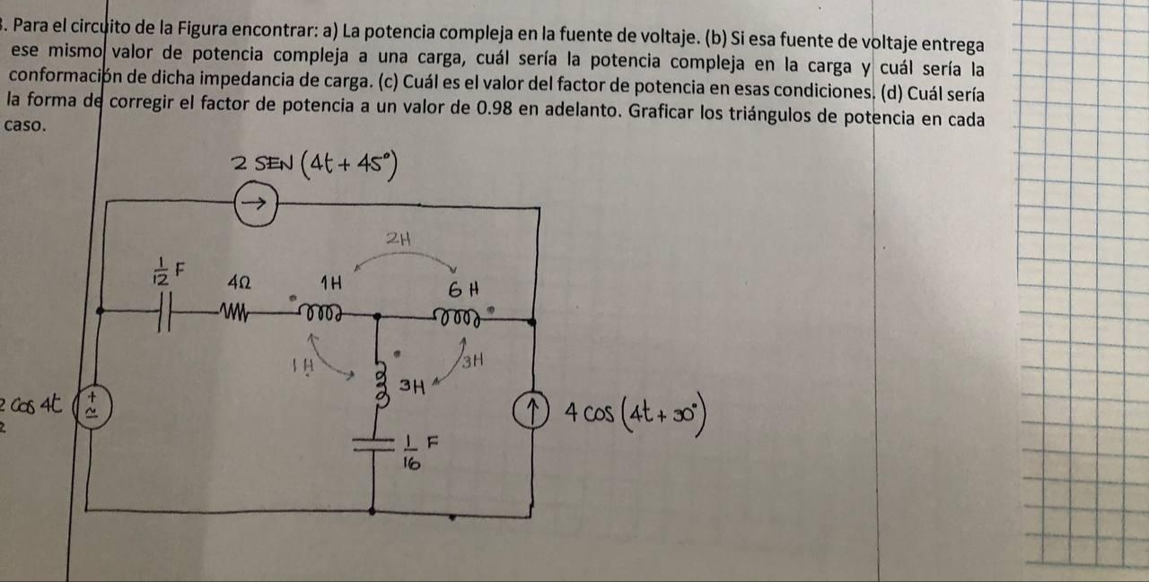 Solved 3. Para El Circuito De La Figura Encontrar: A) La | Chegg.com