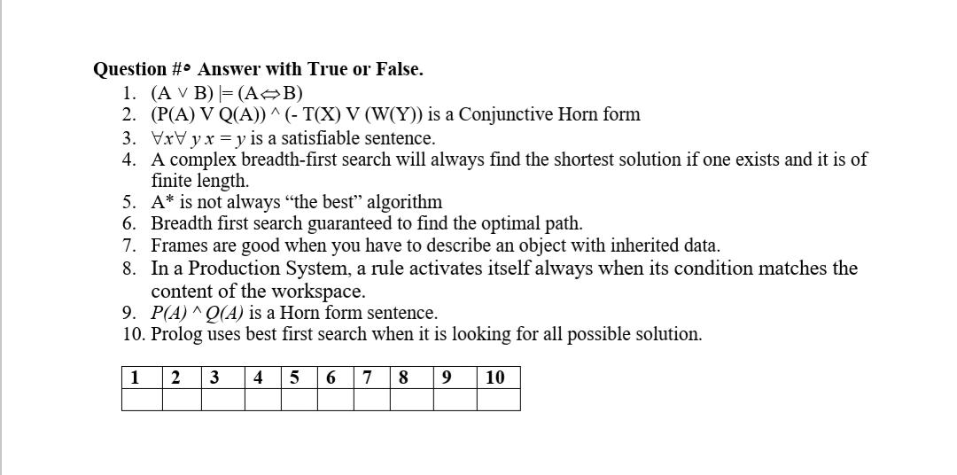 Solved Question º Answer With True Or False 1 A Vb Chegg Com