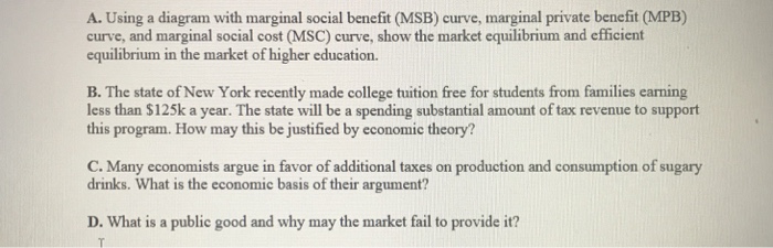 Solved A. Using a diagram with marginal social benefit (MSB) | Chegg.com