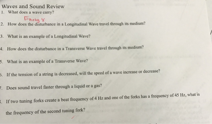 Solved What Does A Wave Carry How Does The Disturbance In Chegg