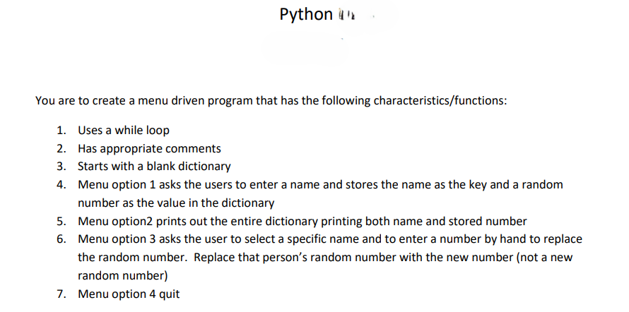 Solved Show me the steps to solve in python | Chegg.com