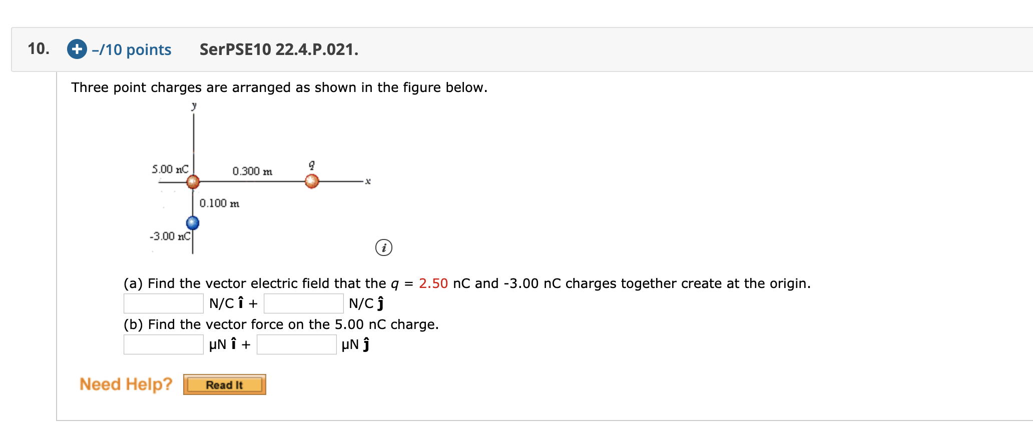 Solved 10. + -/10 Points SerPSE10 22.4.P.021. Three Point | Chegg.com