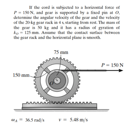 Solved If the cord is subjected to a horizontal force of | Chegg.com