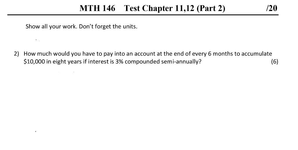 Solved MTH 146 Test Chapter 11,12 (Part 2) /20 Show all your | Chegg.com