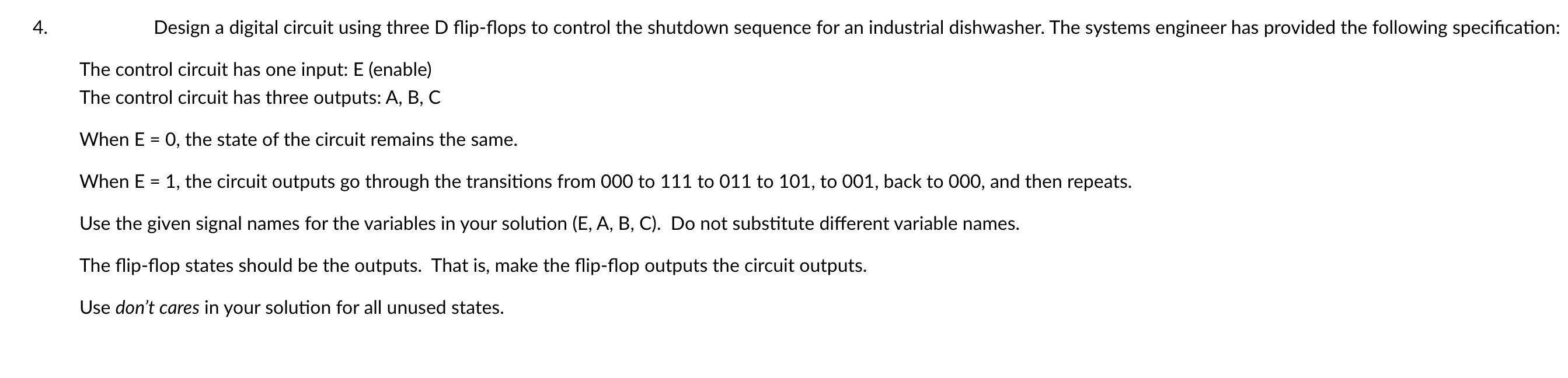 Solved 4. Design A Digital Circuit Using Three D Flip-flops | Chegg.com