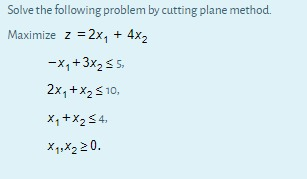 Solved Solve the following problem by cutting plane method. | Chegg.com