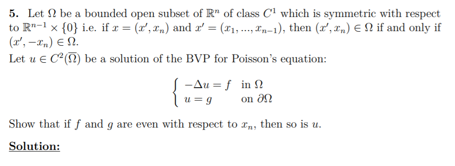 5 Let N Be A Bounded Open Subset Of Rn Of Class C Chegg Com