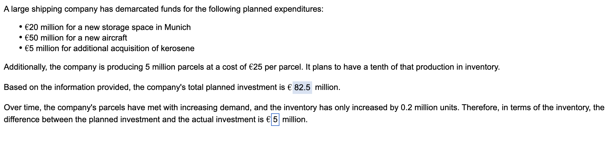 Solved A large shipping company has demarcated funds for the