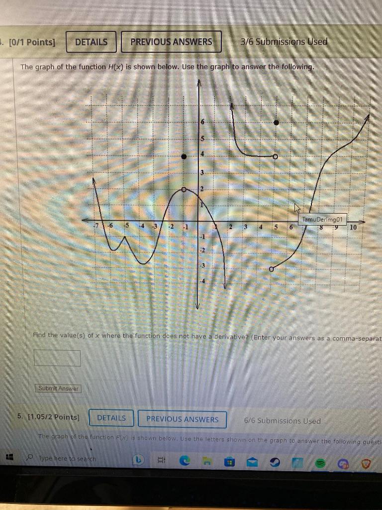 Solved The graph of the function H(x) is shown below. Use | Chegg.com