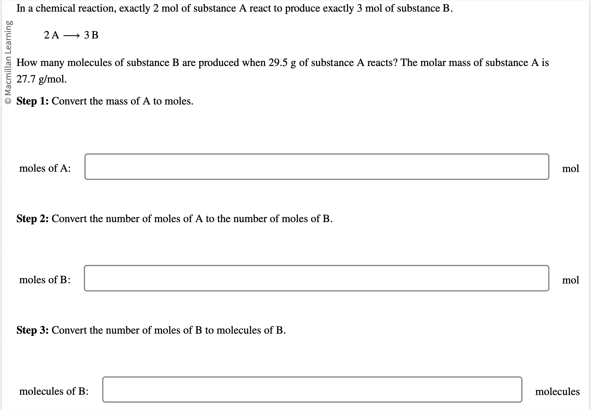 Solved 2 A 3 B How Many Molecules Of Substance B Are | Chegg.com