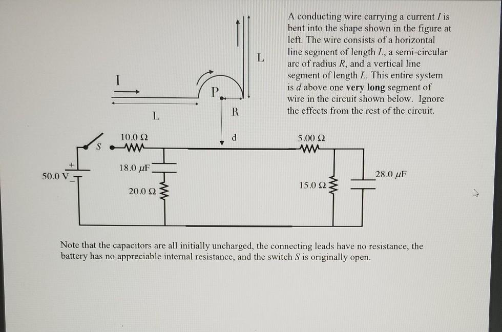 Solved A conducting wire carrying a current I is bent into | Chegg.com