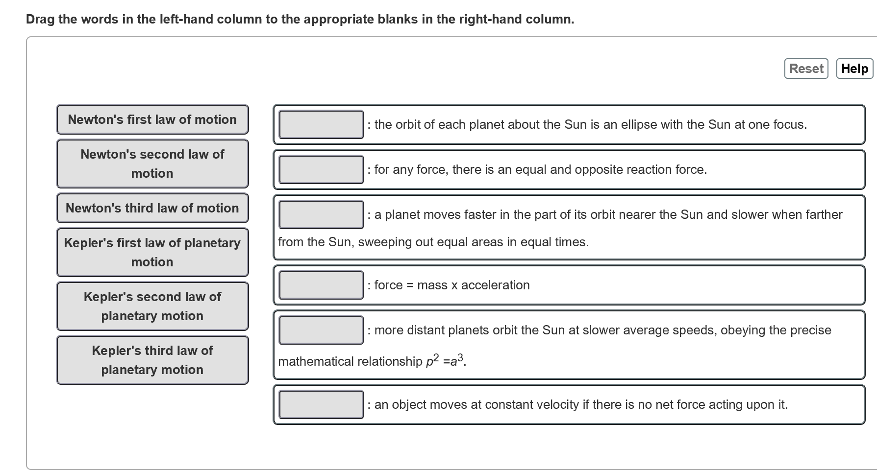 Solved Drag the words in the lefthand column to the