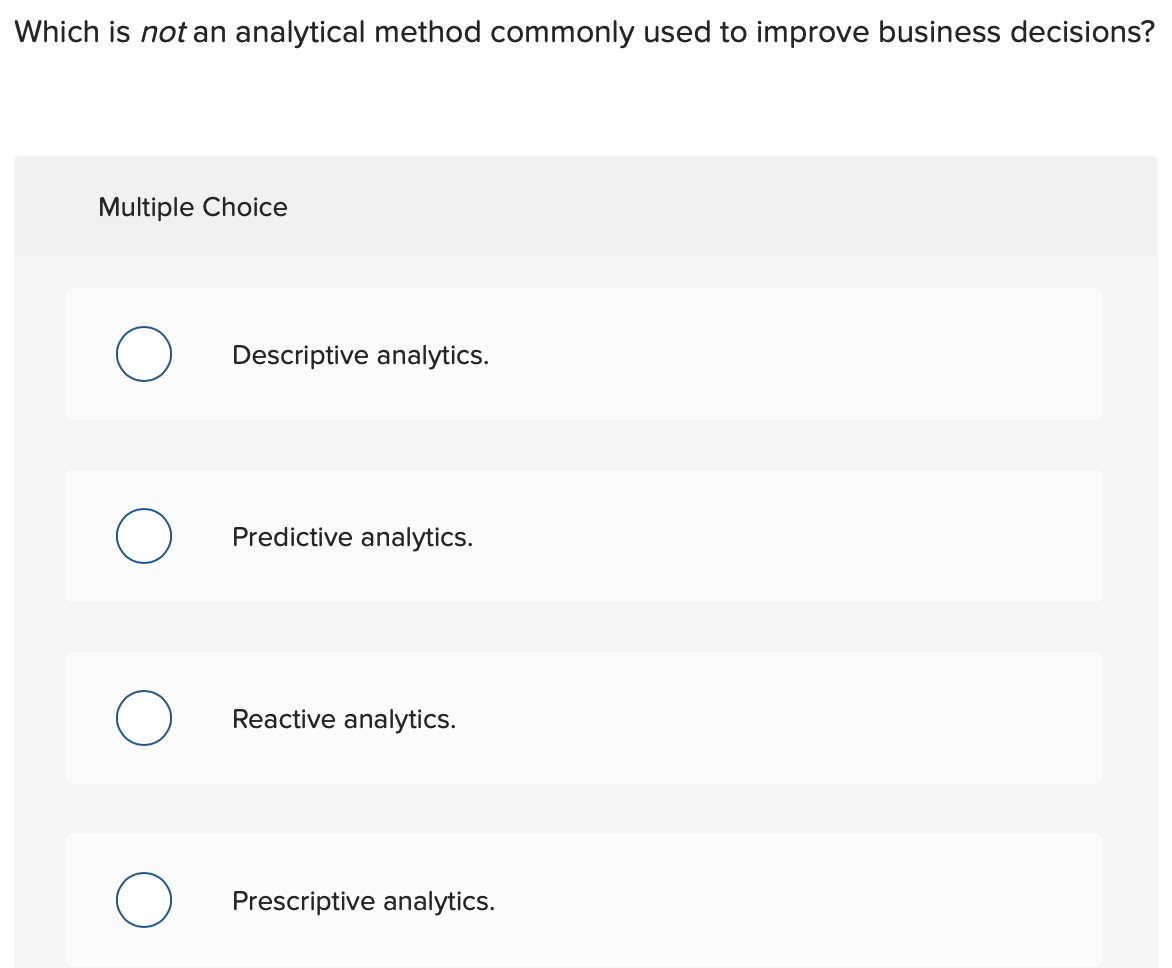 Solved Which is not an analytical method commonly used to