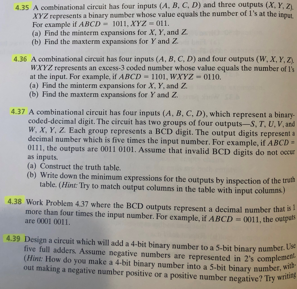 Solved 1 Expand And Write The Following In Sop Form With Chegg Com