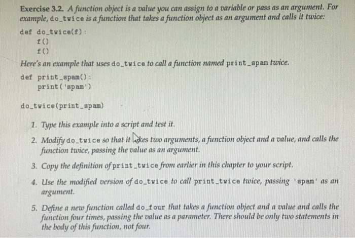 Solved Exercise 3.2. A function object is a value you can | Chegg.com