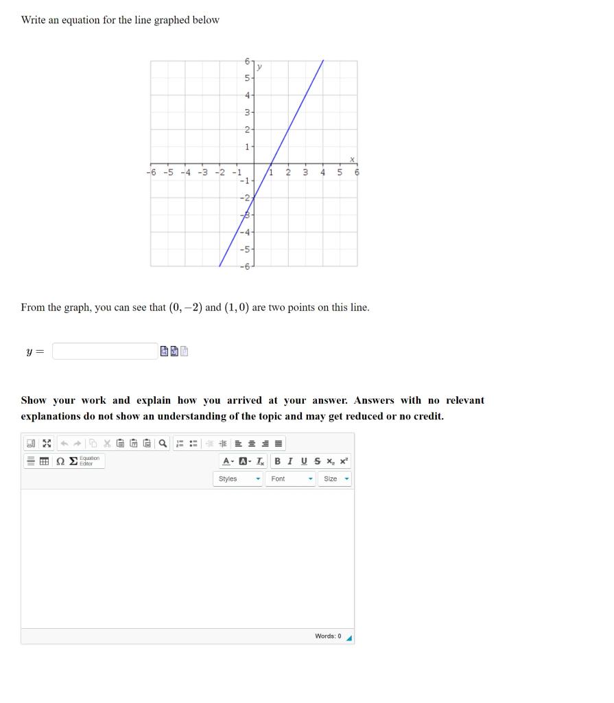 Solved Write an equation for the line graphed below From the | Chegg.com