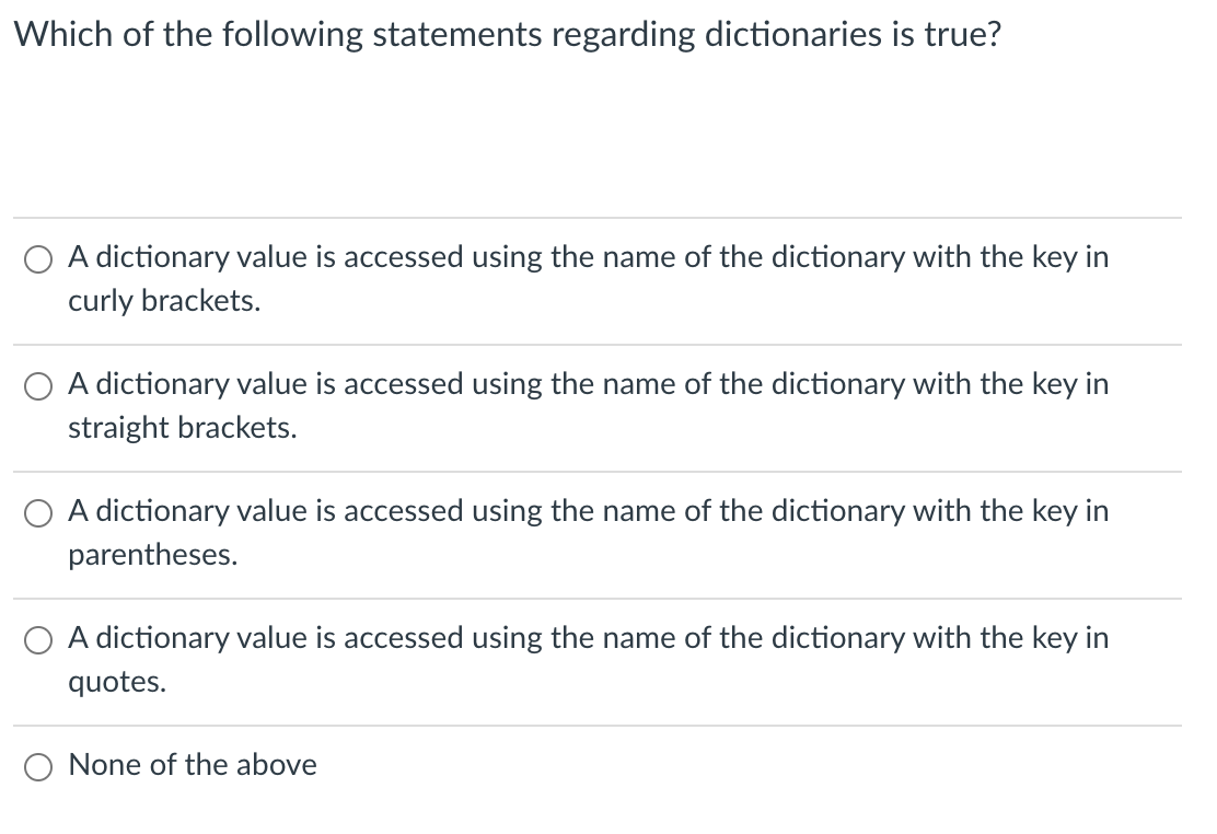 Solved Which of the following statements regarding