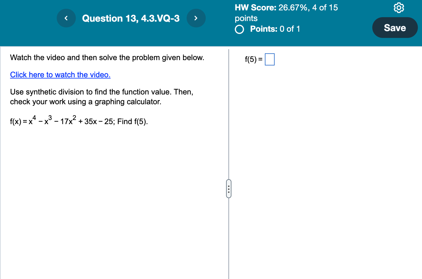 Solved Watch the video and then solve the problem given | Chegg.com