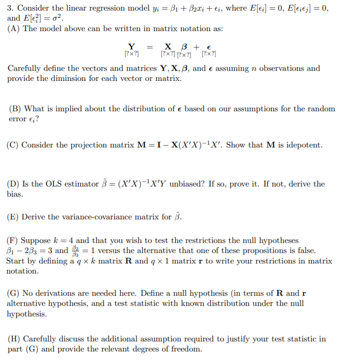 3 Consider The Linear Regression Model 9507