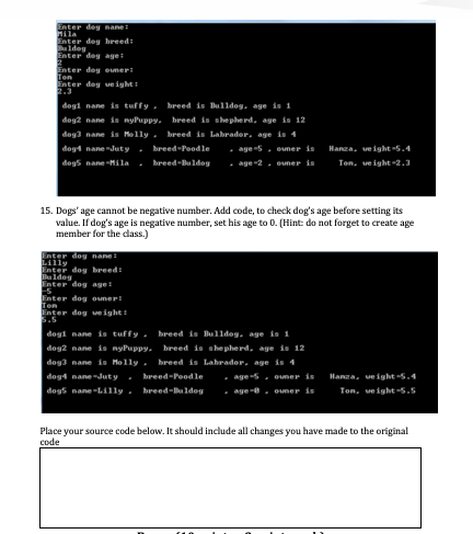 dog class | java programming reference, java script... using System; namespace Week3 { class Dog { | Chegg.com