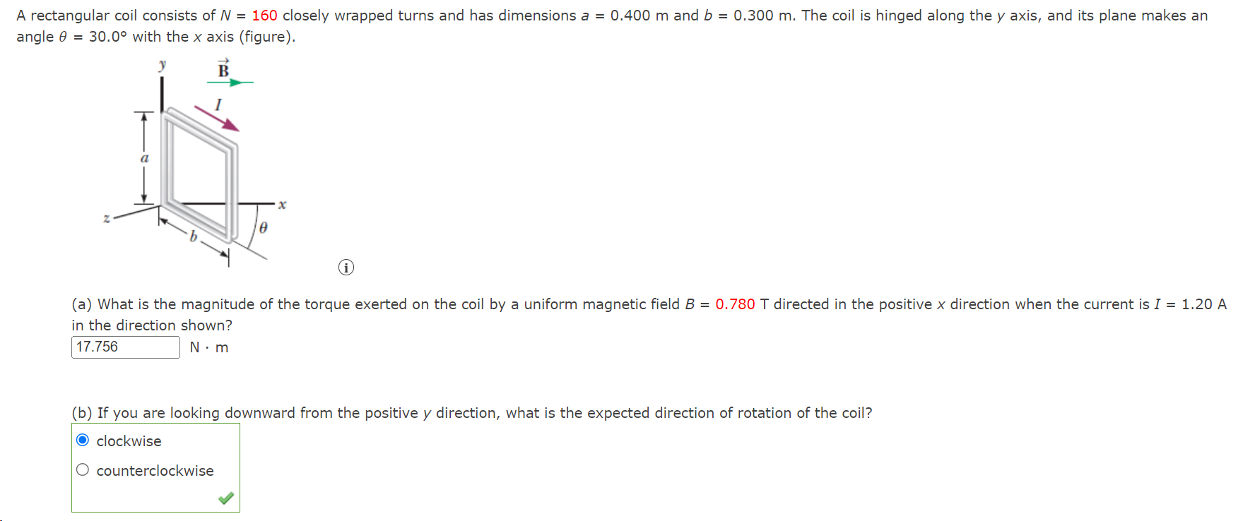 rectangular coil consists of N=160 closely wrapped | Chegg.com