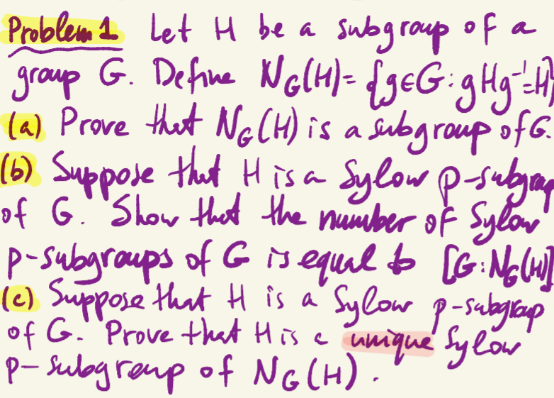 Solved Problem 1 let it be a subgroup of a group G. Define | Chegg.com