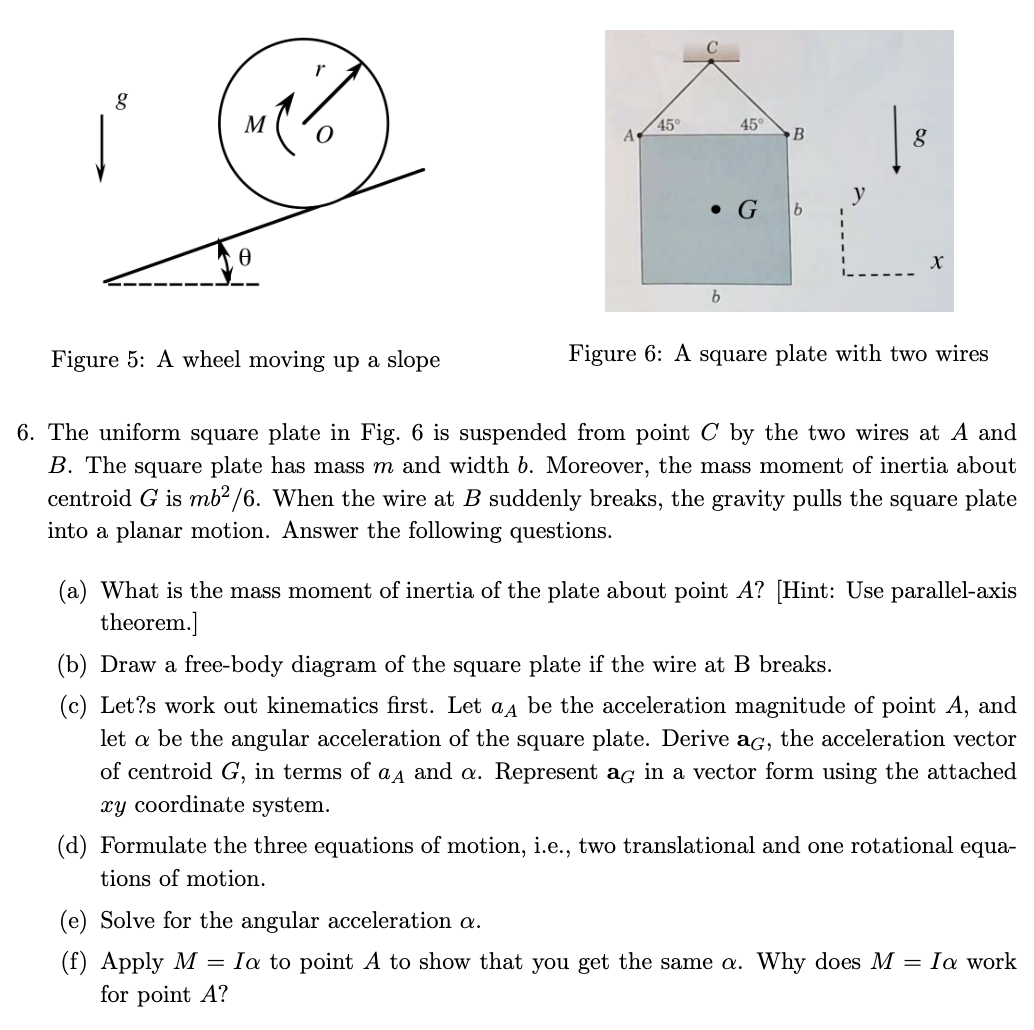 Solved Figure 5: A wheel moving up a slope Figure 6: A | Chegg.com