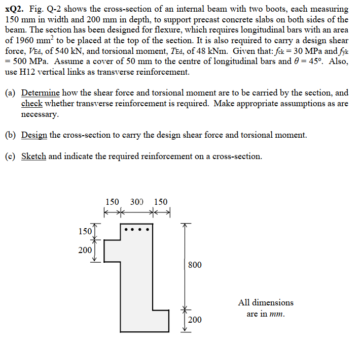 Solved xQ2. Fig. Q-2 shows the cross-section of an internal | Chegg.com