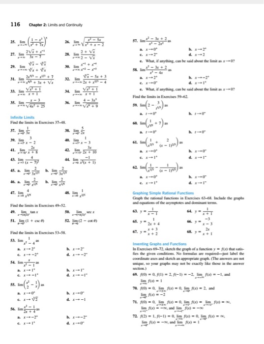 Solved 116 Chapter 2: Limits and Continuity 25. lim 26. lim | Chegg.com