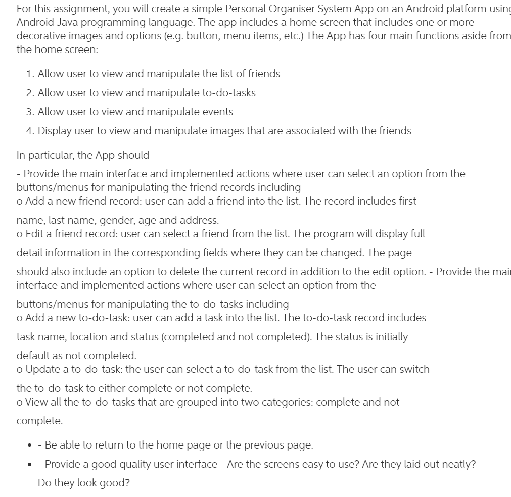 For this assignment, you will create a simple | Chegg.com