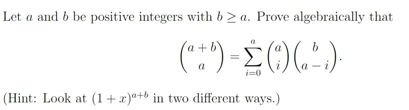 Solved Let a and b be positive integers with b > a. Prove | Chegg.com