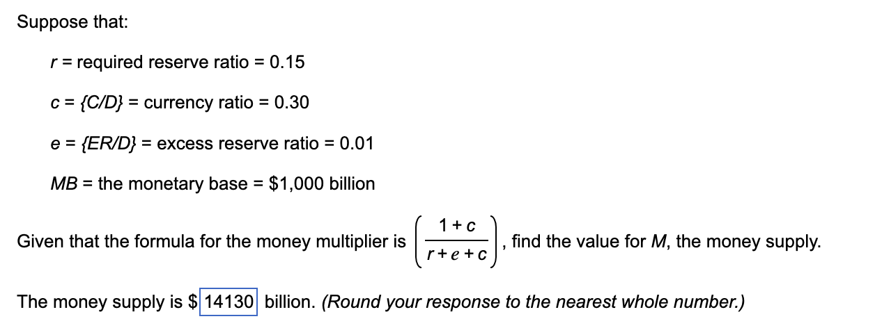 Solved Suppose that: r= required reserve ratio =0.15 | Chegg.com